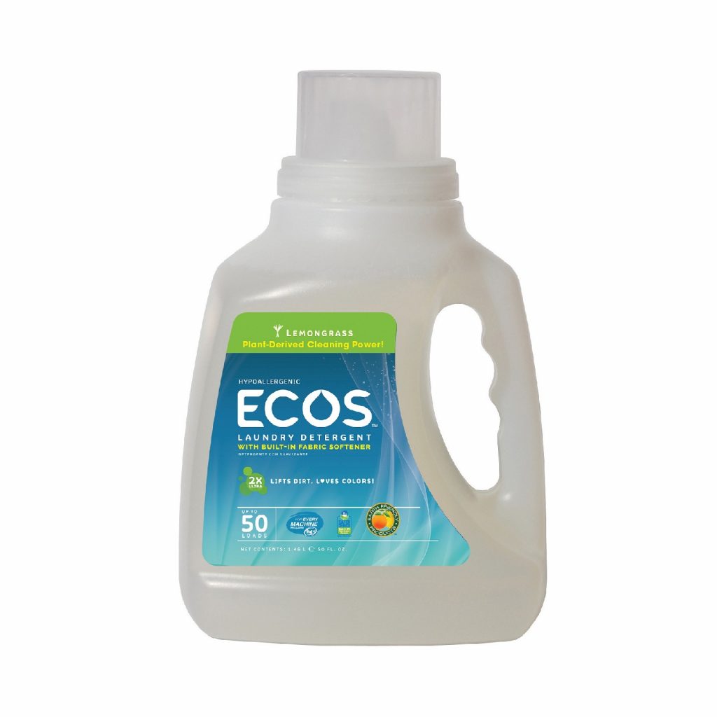 Ecos 8 Packs Hypoallergenic Laundry Detergent Lemongrass 50oz Carlo