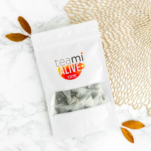 Teami Alive Tea Blend is a light and delicious tea infused with herbs traditionally used to provide natural, sustainable energy any time of the day!