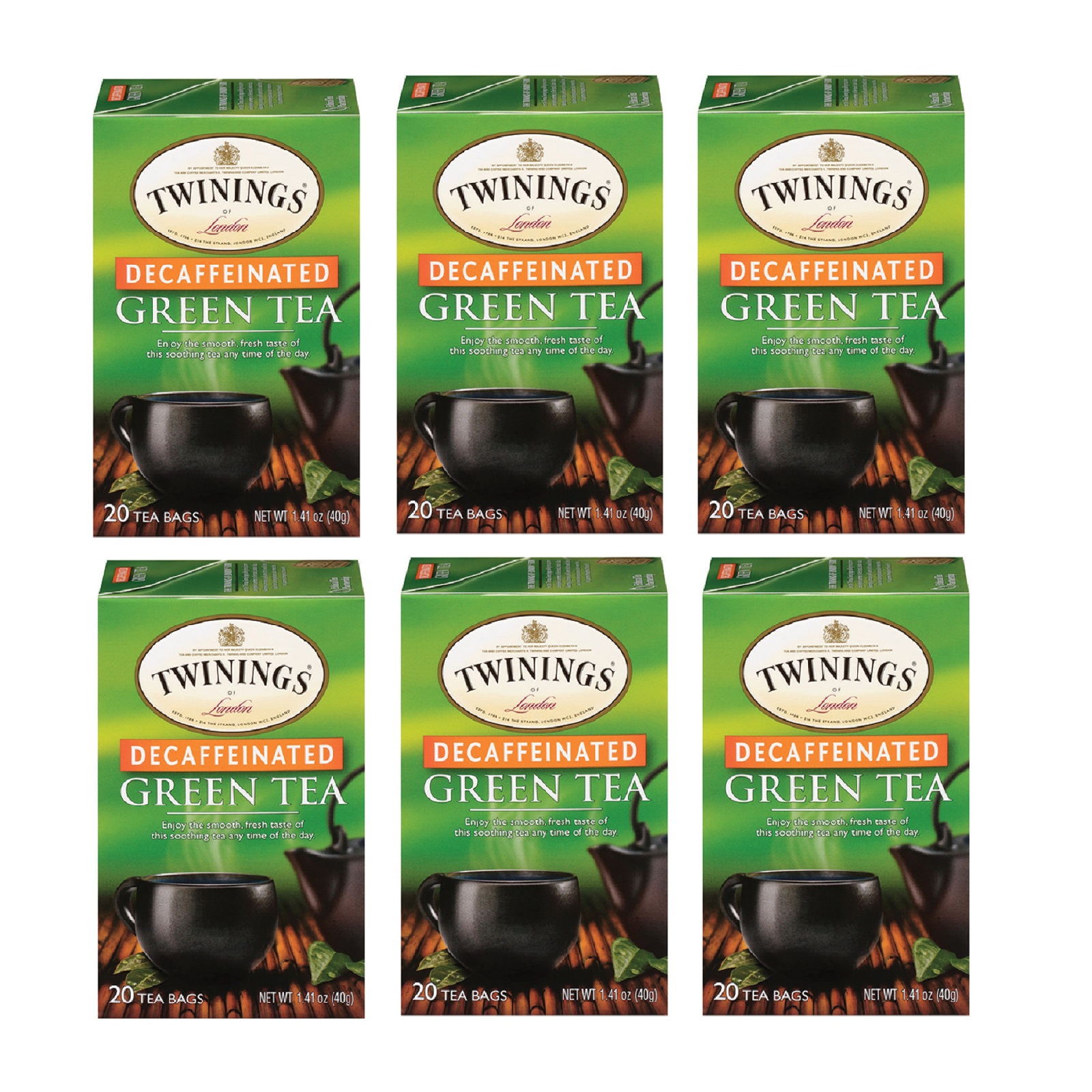 Twinings 6 Packs Green Tea Decaf 20 tea bags - Carlo Pacific