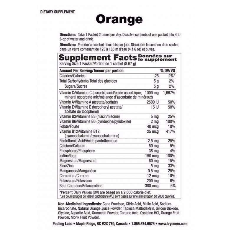 Ener C 1 000 Mg Vitamin C Effervescent Drink Mix Orange 30