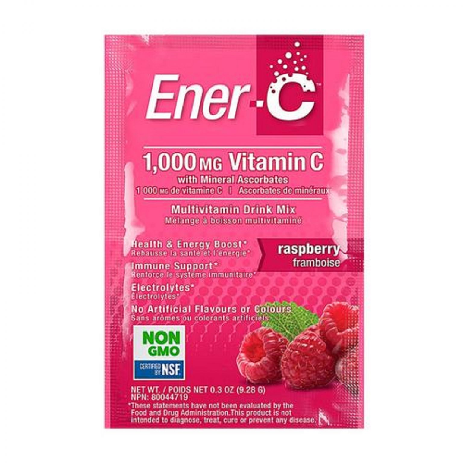 Ener C 1 000 Mg Vitamin C Effervescent Drink Mix Raspberry