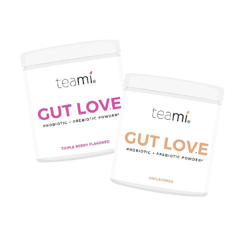 Teami Gut Love is a shelf-stable Probiotics Prebiotics supplement to support belly balance, gut health, and overall inner wellness!