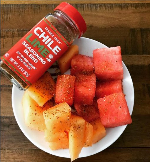 Chile Lime Seasoning Blend from Trader Joe's is a pretty simple mix of California sea salt, chile pepper, red bell pepper, and lime juice.