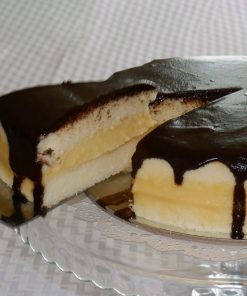 Looking for the best boston cream pie in Manila? Experience layers of chiffon cake with creamy vanilla custard in between, topped with dark chocolate ganache!
