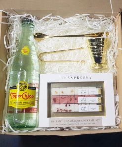 Grab this luxurious Champagne Gift Set, great for any celebration! Featuring Teaspressa's LUXE cocktail sugar cubes and Topo Chico Sparkling Water