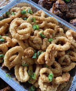 Order Crispy Fried Calamares party tray for delivery in Cebu and pay online via CarloPacific.com. Available for 3 pax up to 20 pax.