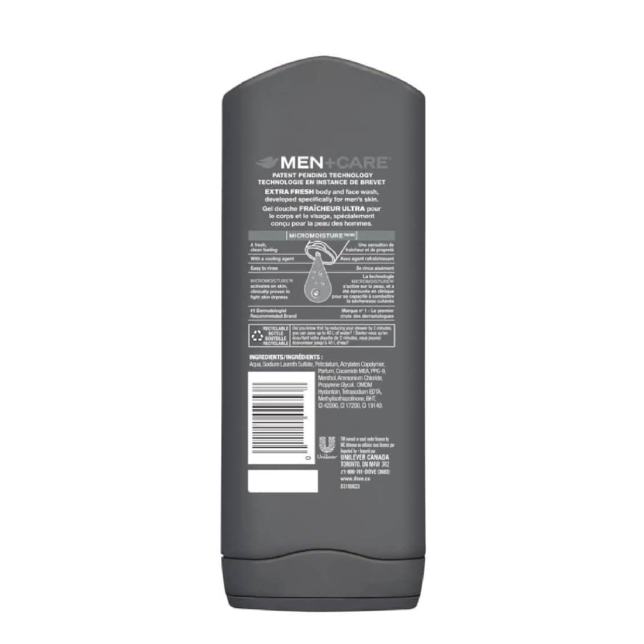 Dove Men+Care Extra Fresh Micro Moisture Body and Face Wash 532ml ...